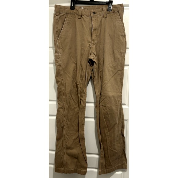 Carhartt Pants Mens 34x32 Relaxed Fit Beige Khaki Cotton Chino Workwear 5 pocket - Picture 2 of 7